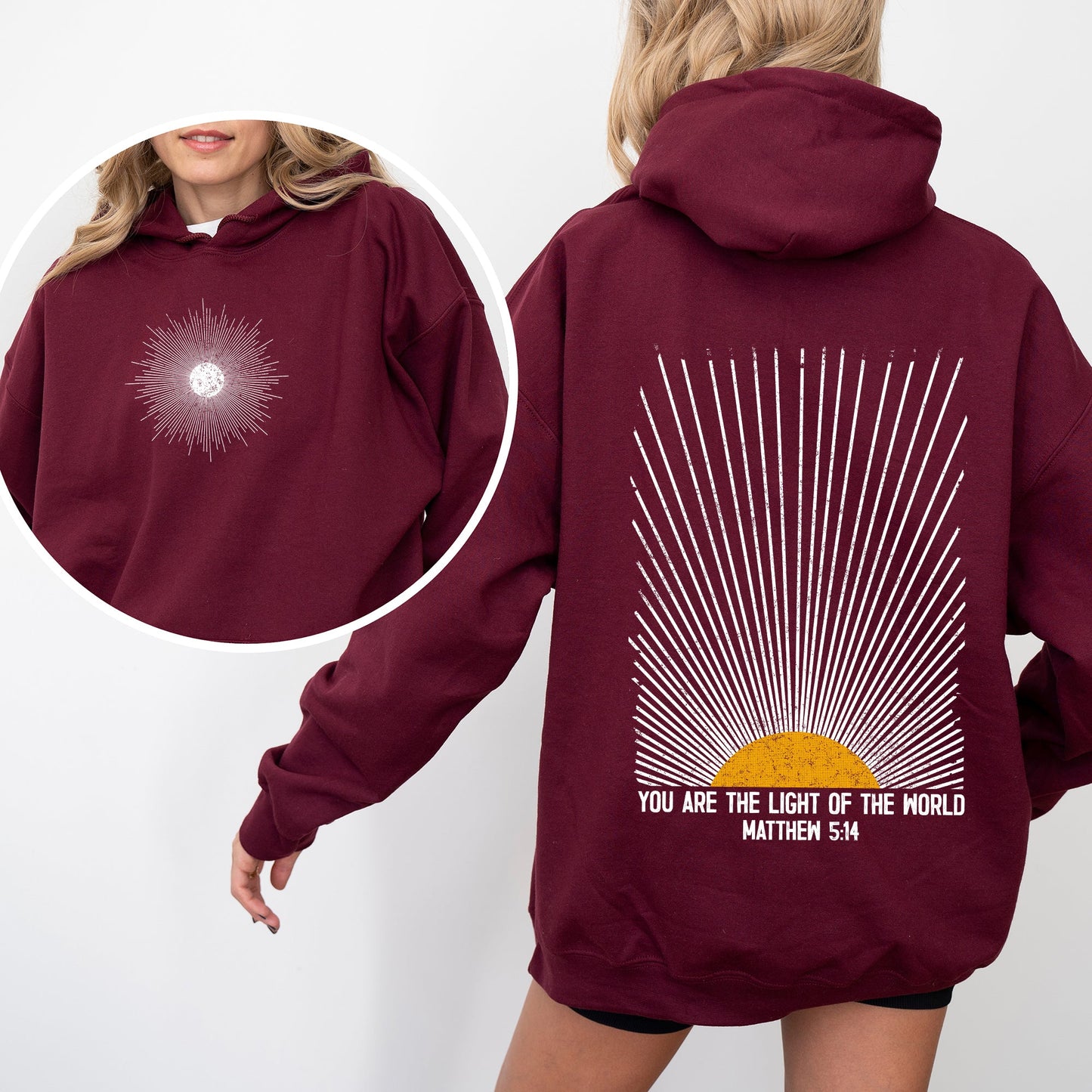 You Are The Light Of The World, Faith, Christian, Bible, Religious Hoodie, Hooded Sweatshirt