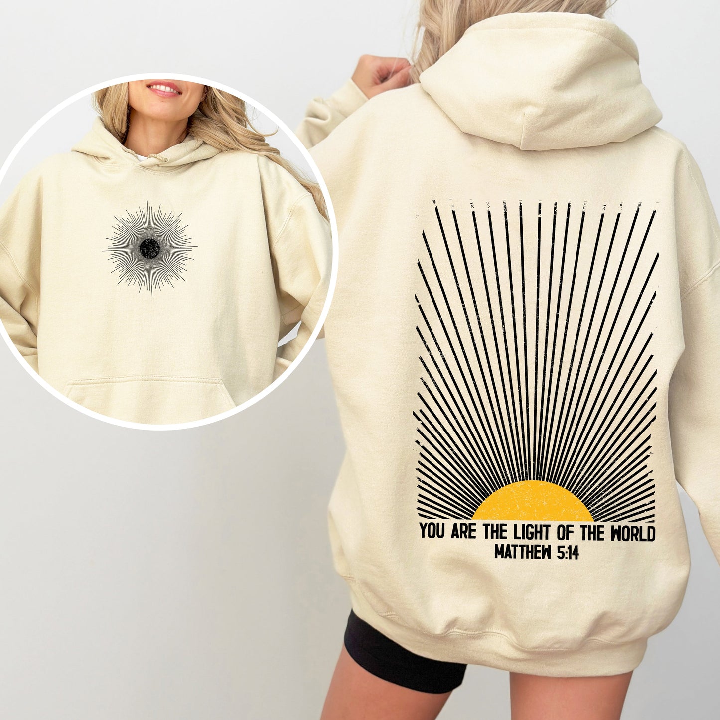 You Are The Light Of The World, Faith, Christian, Bible, Religious Hoodie, Hooded Sweatshirt