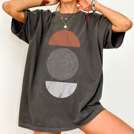 Abstract Geometric Circle Vintage Comfort Colors Tshirt