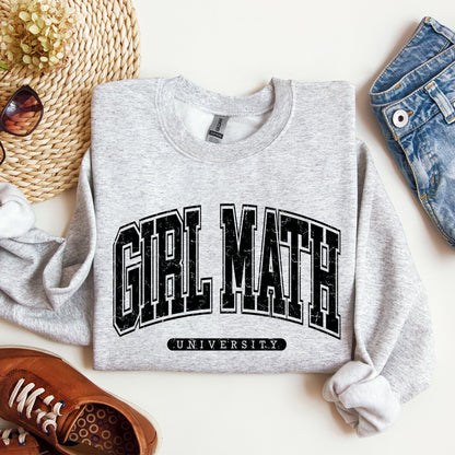 Girl Math University Sweatshirt, Trend