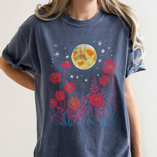 Bohemian Garden Moon Comfort Colors Tshirt