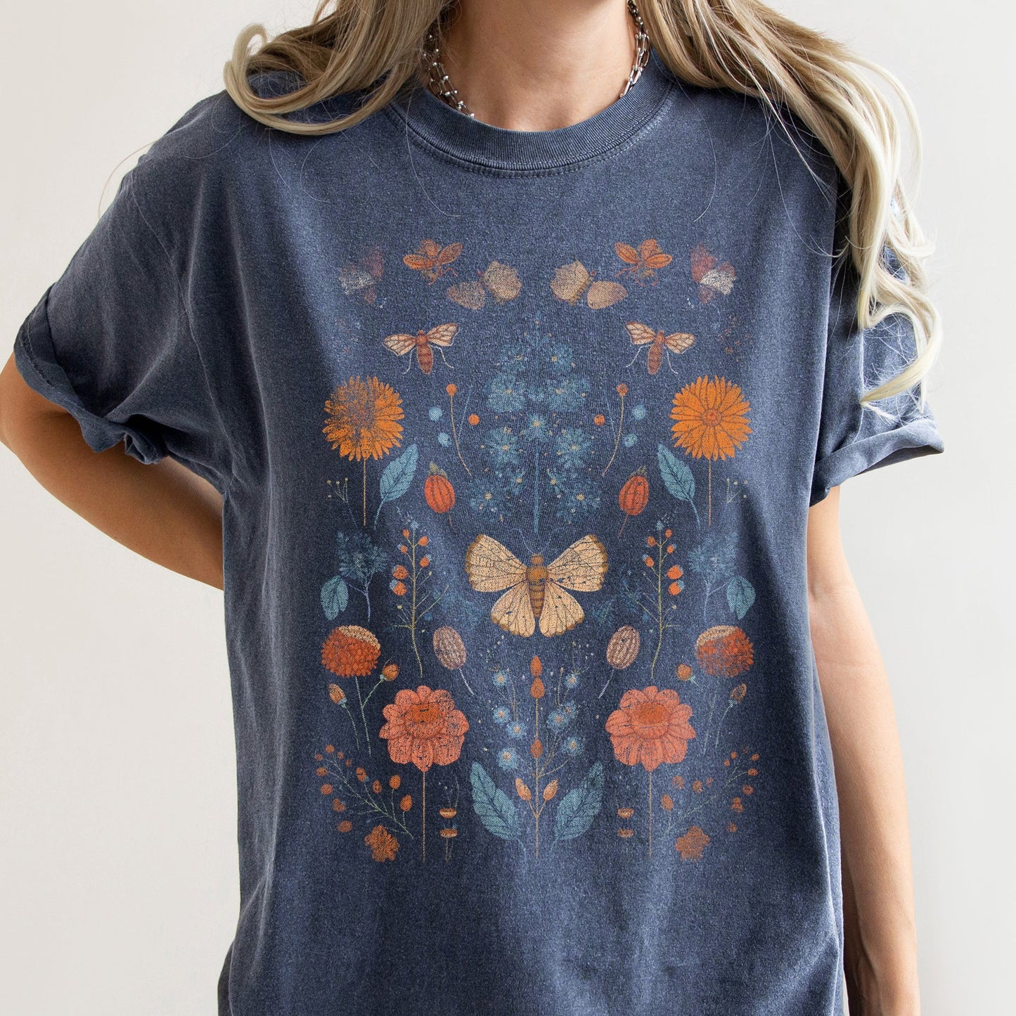 Bohemian Garden Moth Comfort Colors Tshirt