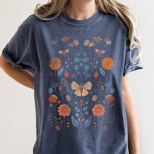 Bohemian Garden Moth Comfort Colors Tshirt