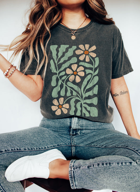 Boho Floral Vintage Comfort Colors Tshirt