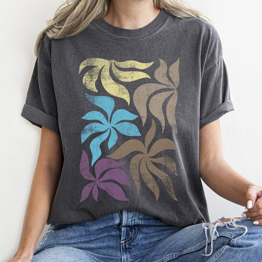 Boho Folk Art Vintage Leaves Comfort Colors Tshirt