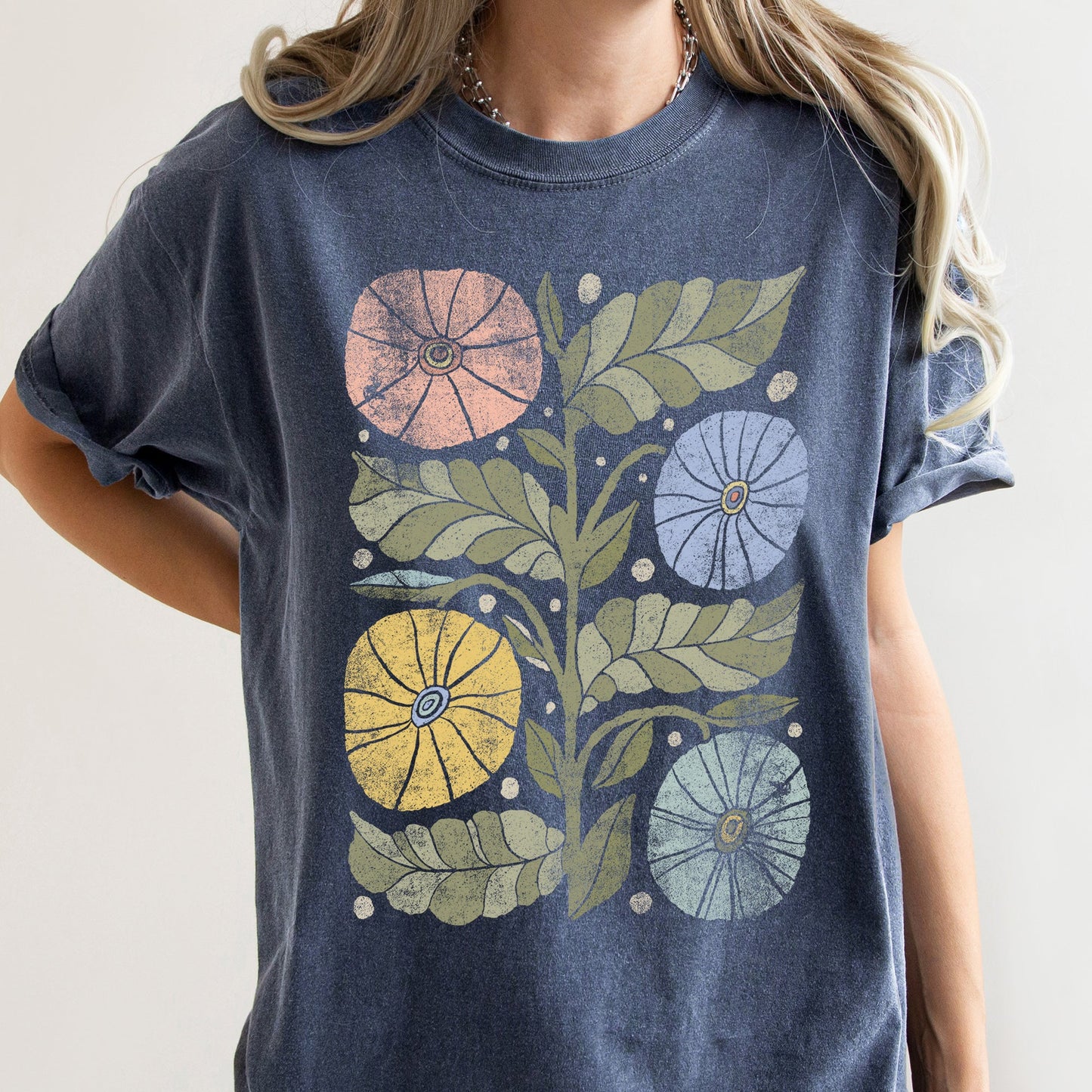 Boho Folk Art Chic Flower Comfort Colors Tshirt