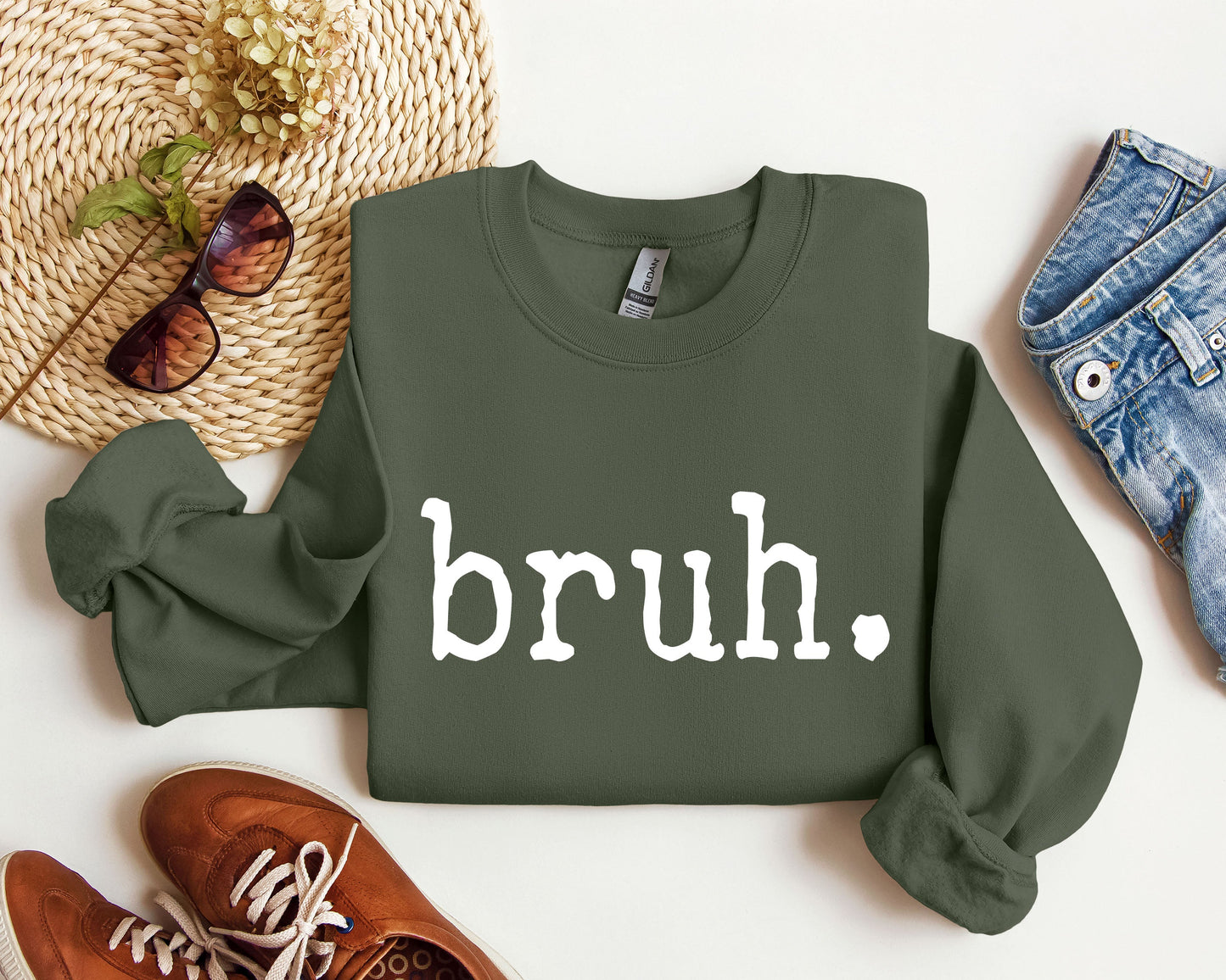 Bruh Funny Sweatshirt, Sarcastic College Sweatshirt