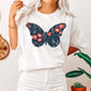 Floral Butterfly Navy Pattern Comfort Colors Tshirt