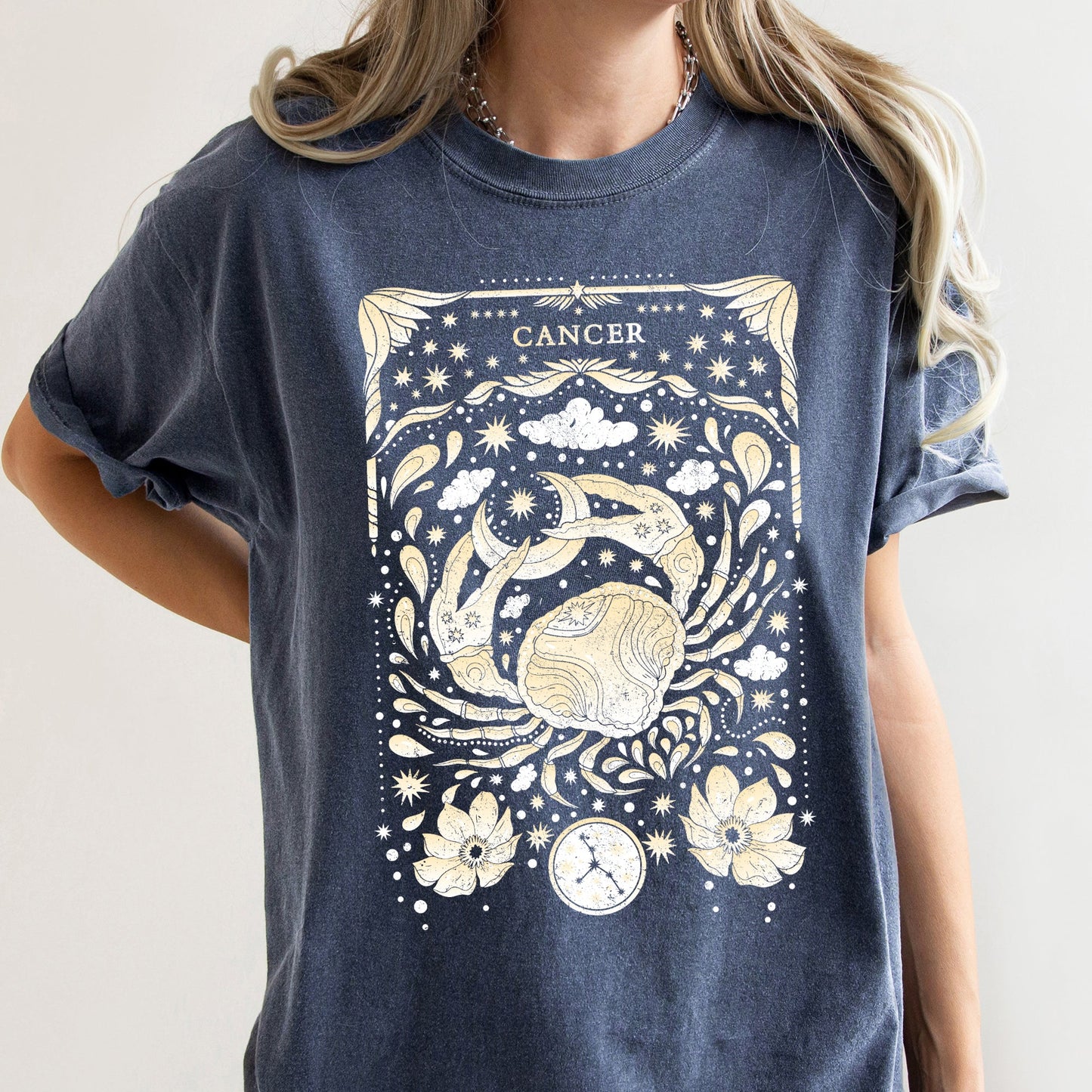Cancer Celestial Zodiac Comfort Colors Tees, Horoscope, Astrology