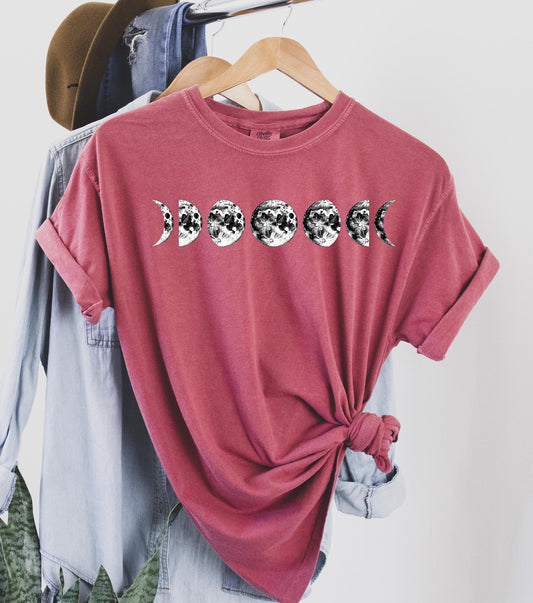 Moon Phases Celestial Comfort Colors Tshirt