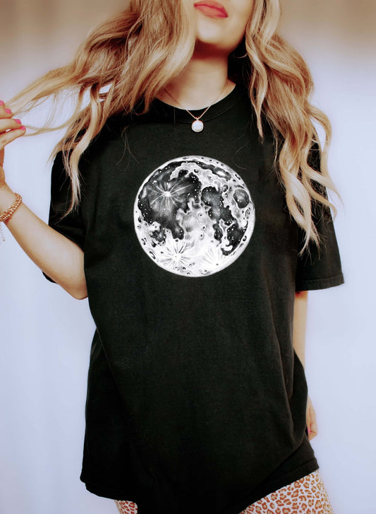 Full Moon Celestial Comfort Colors Tshirt