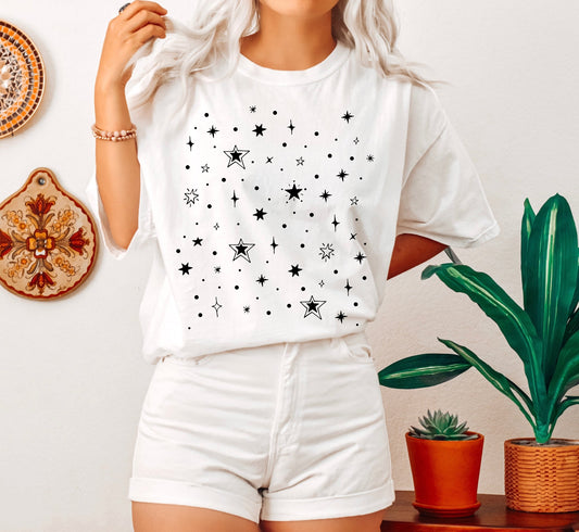 Star Pattern Celestial Comfort Colors Tshirt