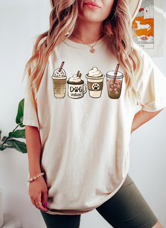Dog Mom Coffee Lover Comfort Colors Tshirt