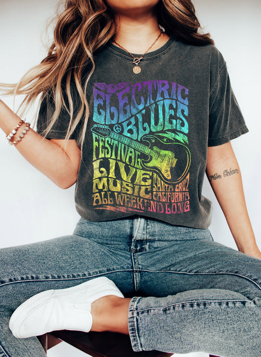 Electric Blues Festival Music Comfort Colors Tshirt