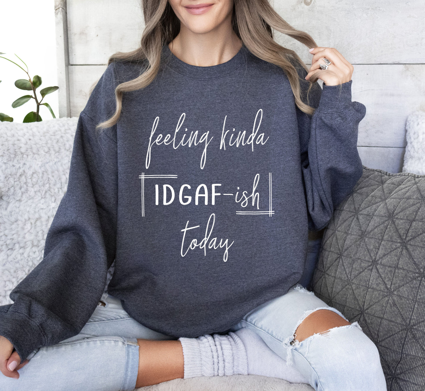 Feeling Kinda Idgafish Sweatshirt, Sarcastic College Sweatshirt