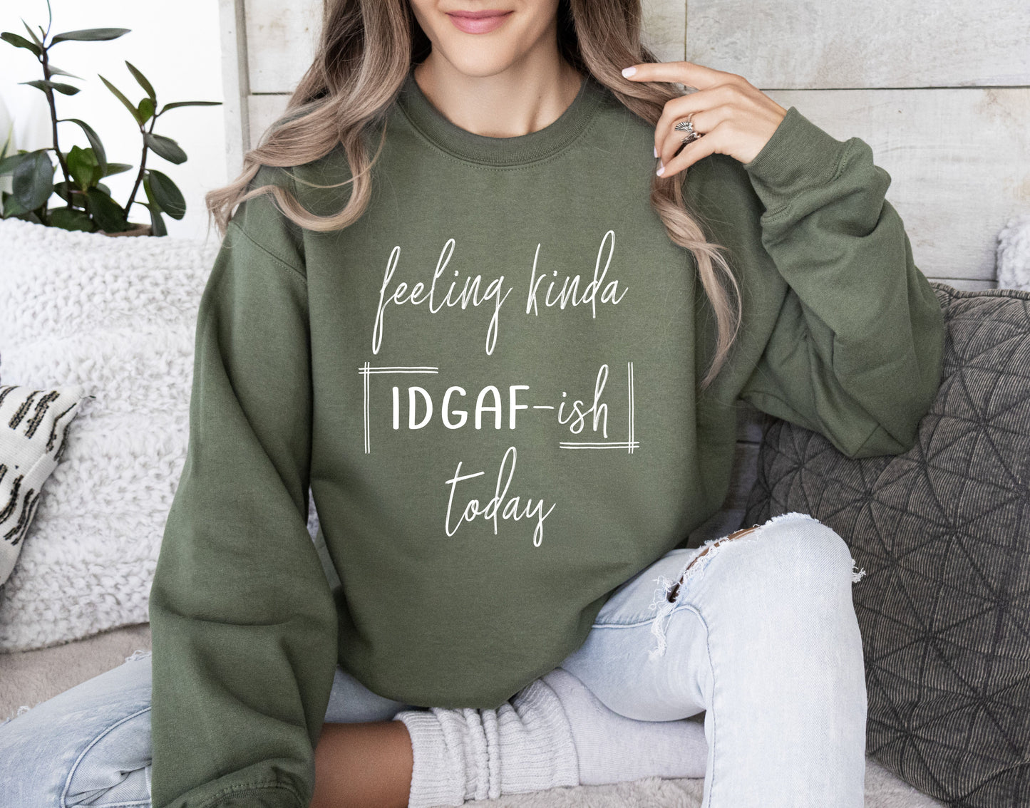 Feeling Kinda Idgafish Sweatshirt, Sarcastic College Sweatshirt
