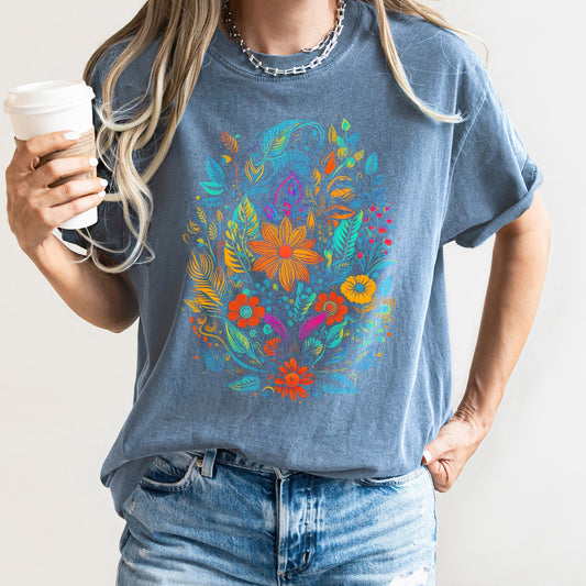 Floral Festival Vintage Comfort Colors Tshirt