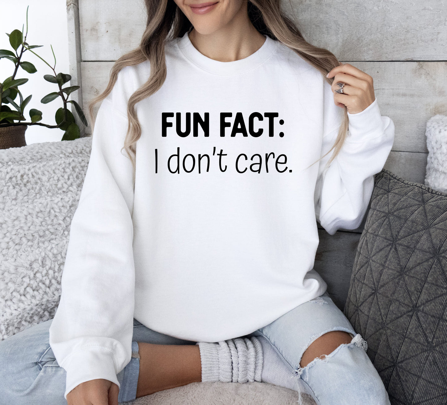 Fun Fact I Don't Care Sweatshirt, Sarcastic College Sweatshirt