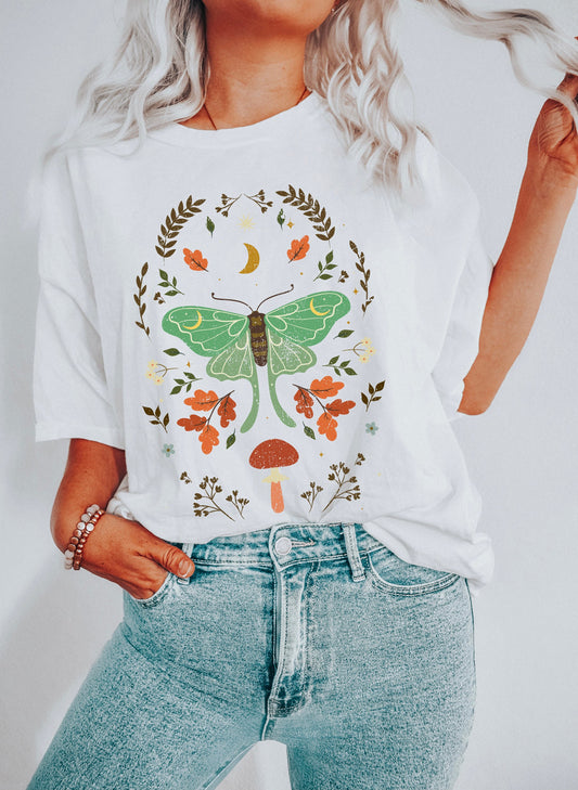 Moth And Ferns Vintage Comfort Colors Tshirt