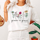 Grown In Grace Floral Comfort Colors Tshirt