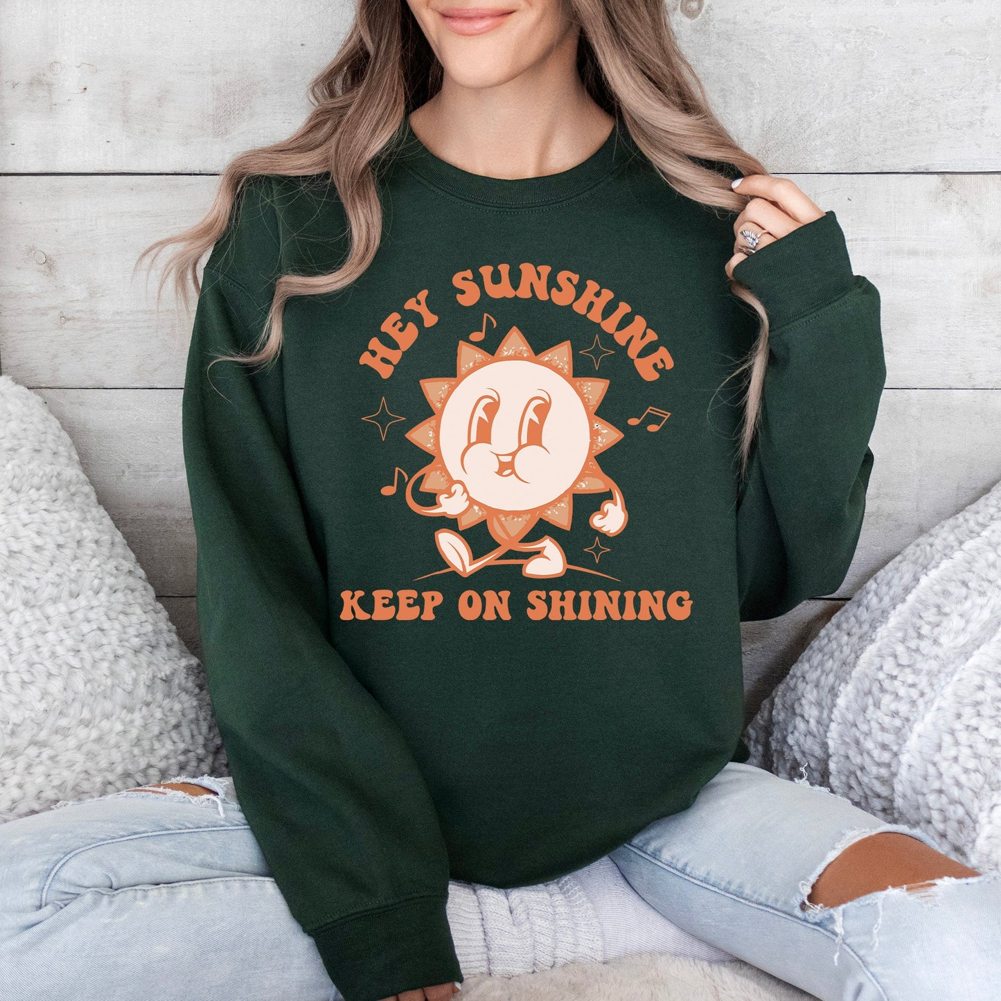 Hey Sunshine Keep On Shining, Retro, Positivity, Kindness, Mental Health, Sweatshirt