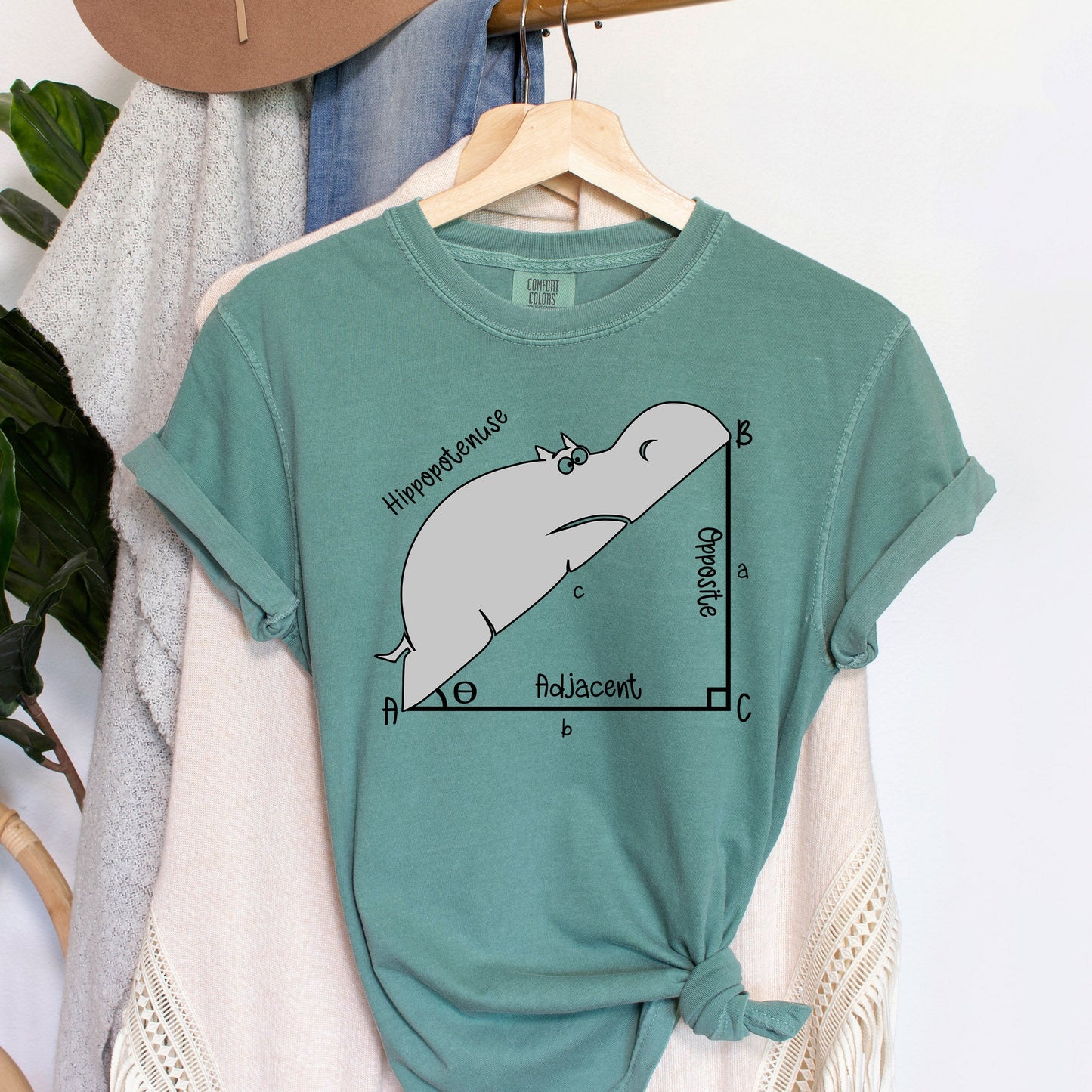 Hippopotenuse Funny Teacher Comfort Colors Tshirt