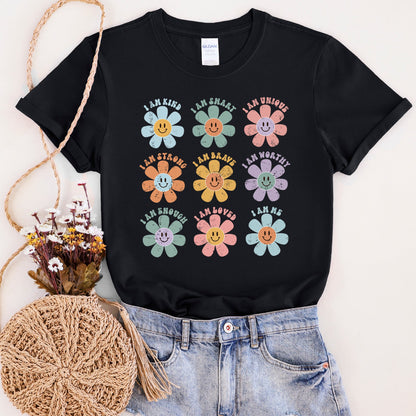 Positive Affirmations, Daisy, Retro, Super Soft Tshirt