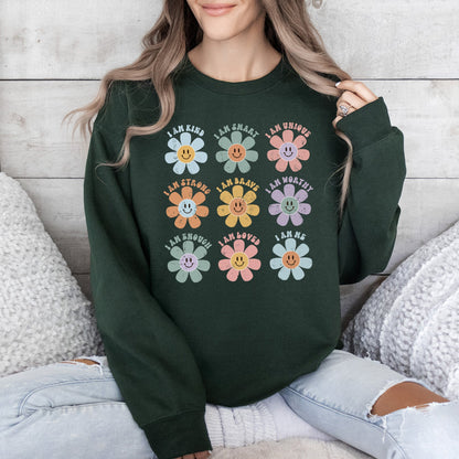 Positive Affirmations, Daisy, Retro, Sweatshirt