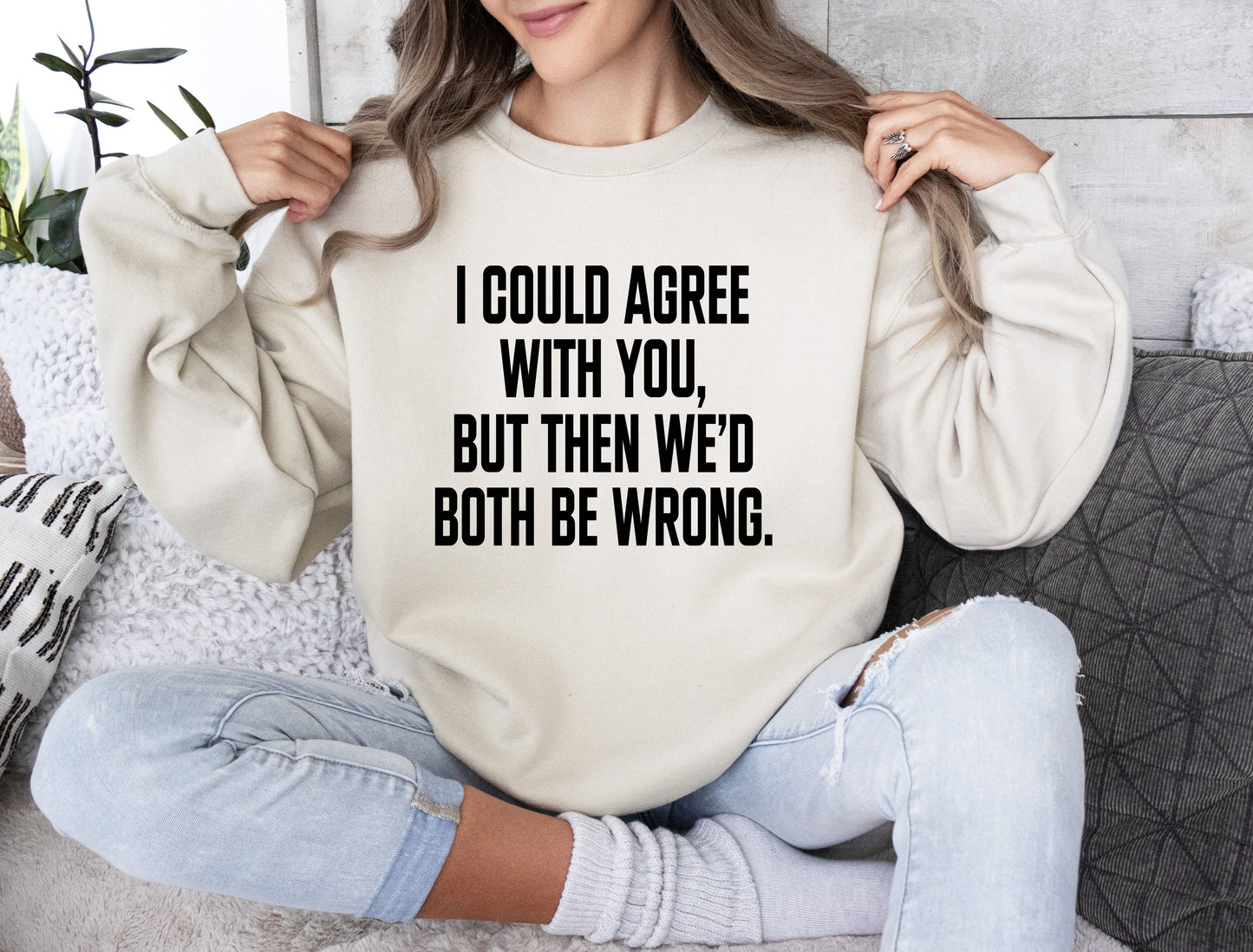 I Could Agree With You Funny Sweatshirt, Sarcastic College Sweatshirt