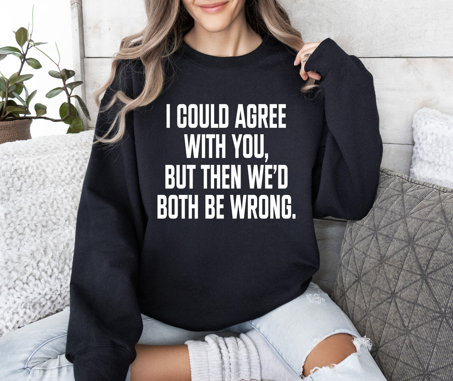 I Could Agree With You Funny Sweatshirt, Sarcastic College Sweatshirt