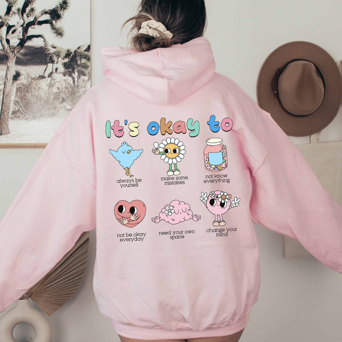 It's Ok To, Positivity, Kindness, Mental Health, Hooded Sweatshirt, Hoodie