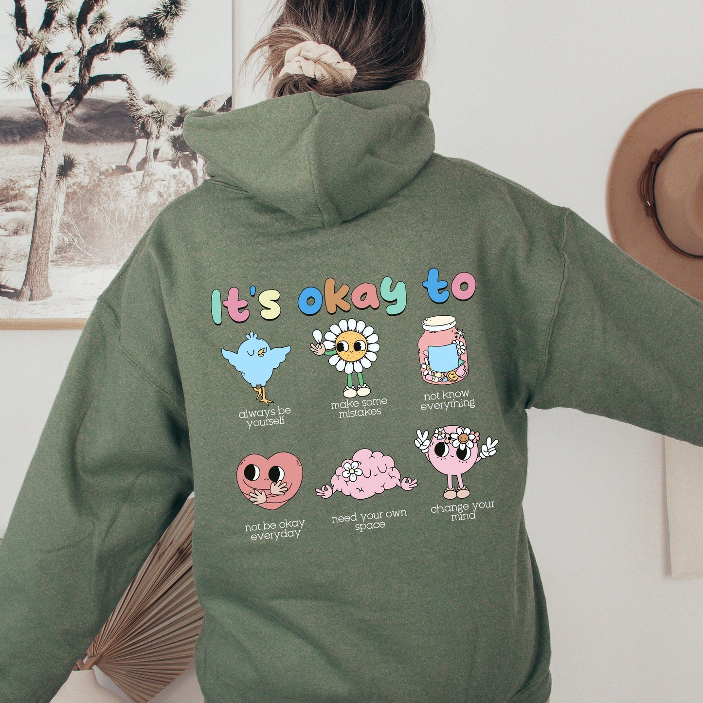 It's Ok To, Positivity, Kindness, Mental Health, Hooded Sweatshirt, Hoodie