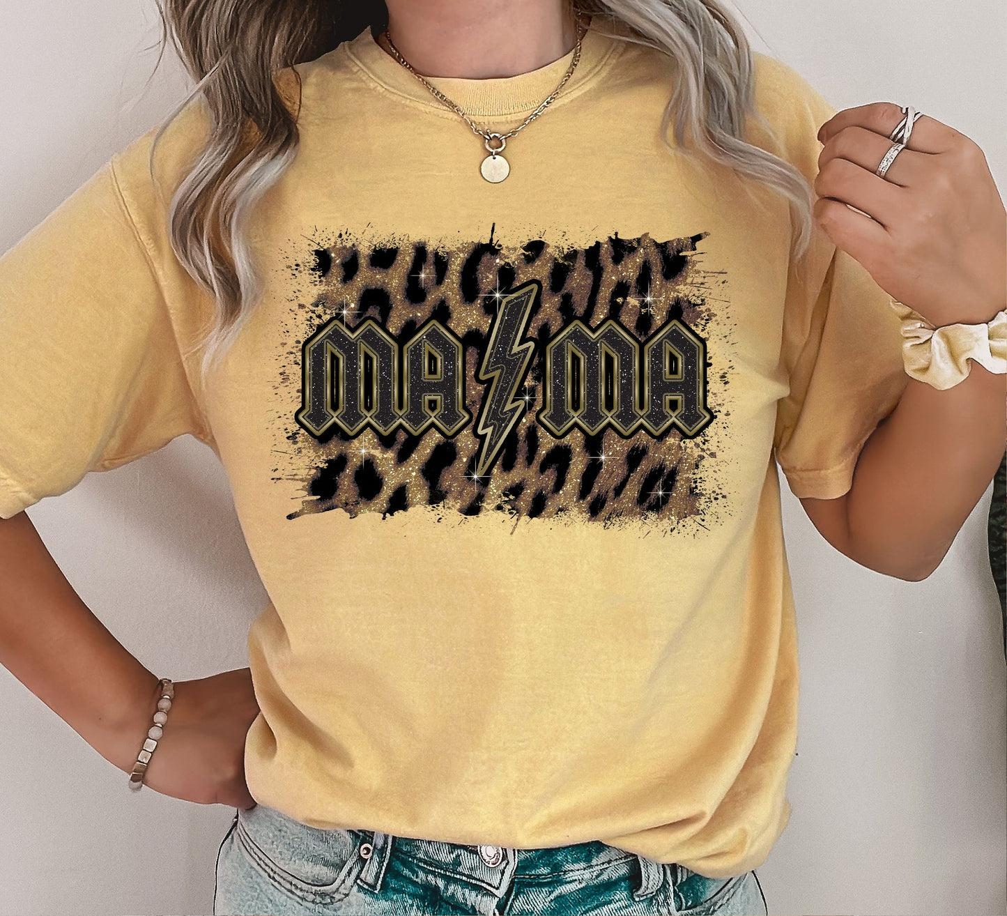 Mama Leopard Music Lover Comfort Colors Tshirt