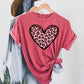 Heart Pink Leopard Print Comfort Colors Tshirt