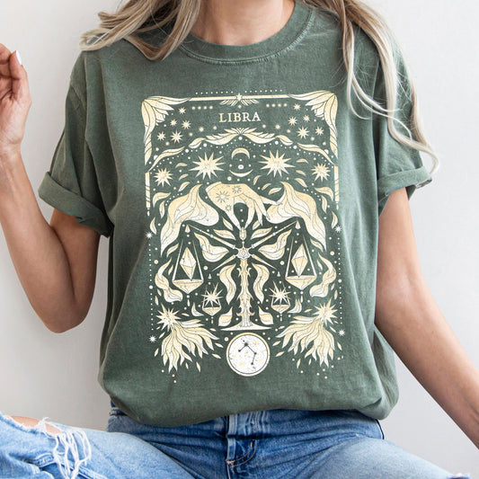 Libra Celestial Zodiac Comfort Colors Tees, Horoscope, Astrology