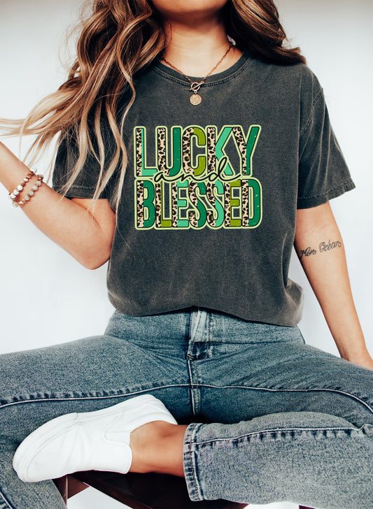 Lucky And Blessed Comfort Colors Tshirt