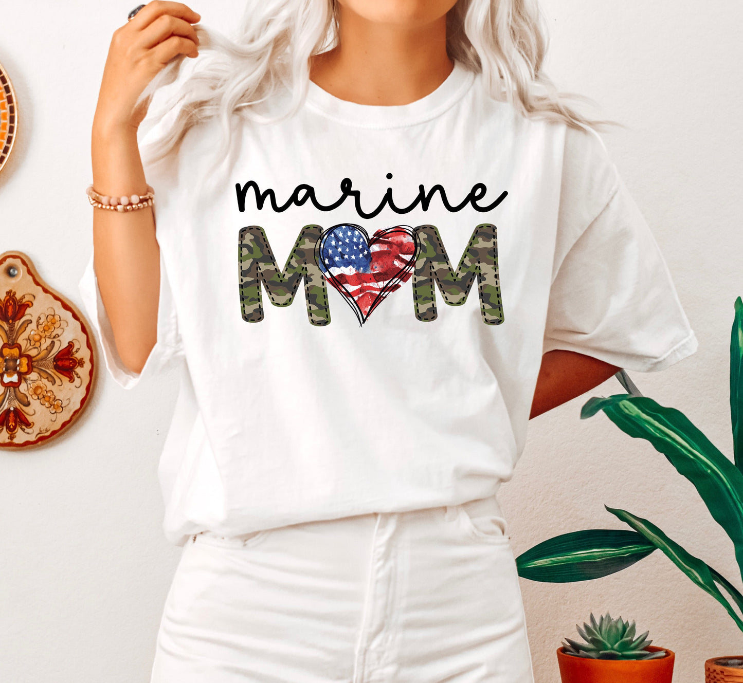 Marine Mom Comfort Colors Tshirt