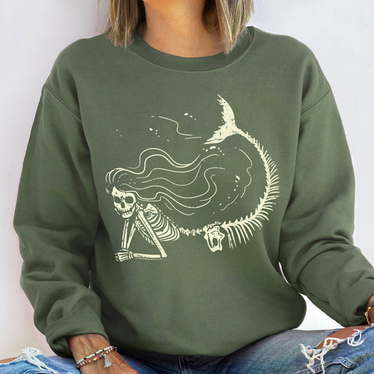 Vintage Mermaid Skeleton Sweatshirt