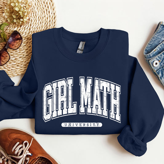 Girl Math University Sweatshirt, Trend