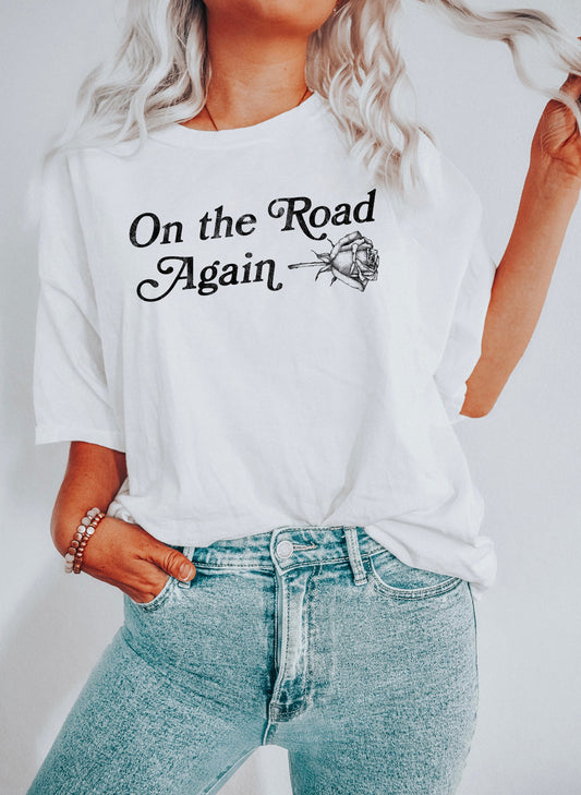 On The Road Again Country Rose Comfort Colors Tshirt
