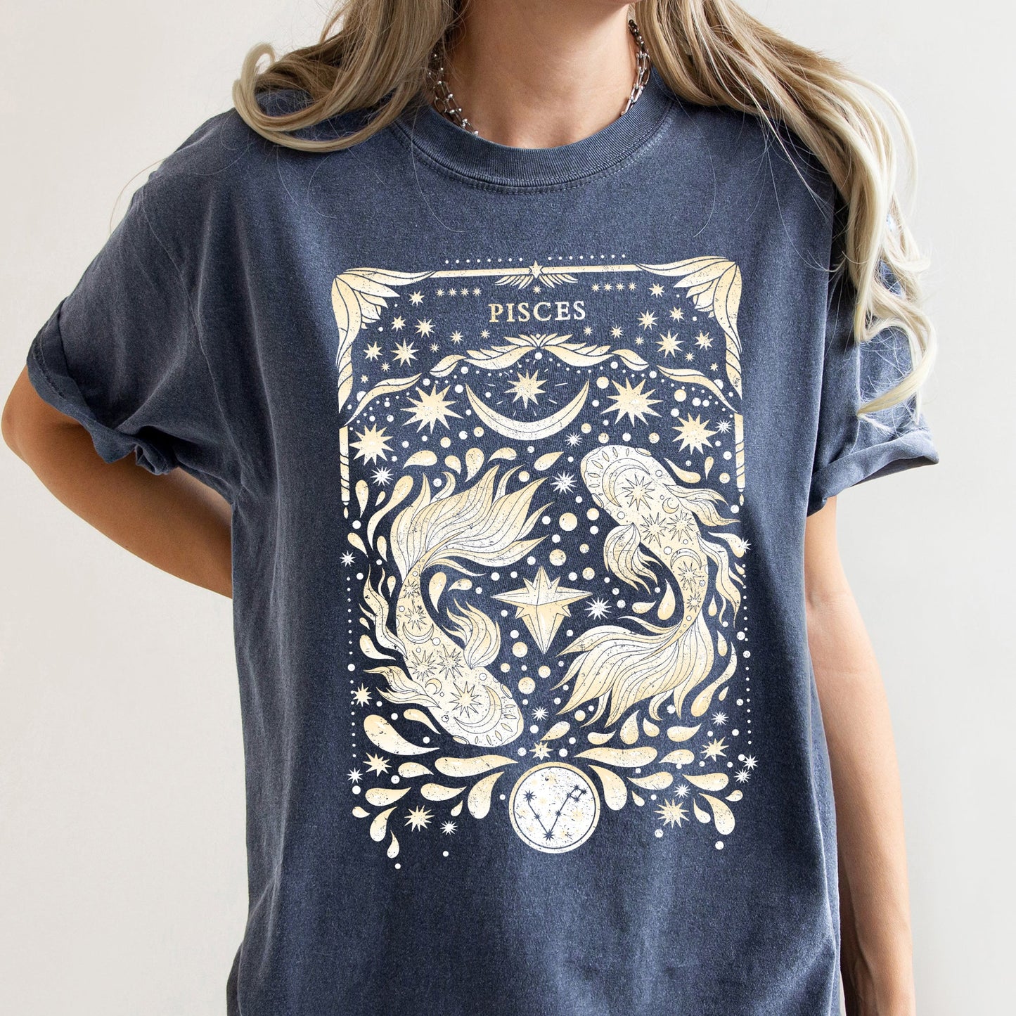 Pisces Celestial Zodiac Comfort Colors Tees, Horoscope, Astrology