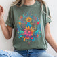 Retro Floral Festival Comfort Colors Tshirt