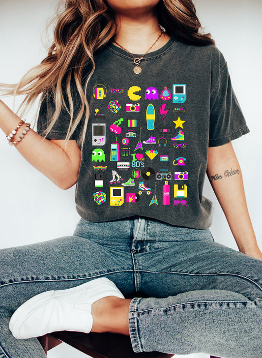 I Love The 80's Icon Pack Comfort Colors Tshirt