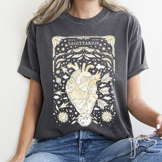 Sagittarius Celestial Zodiac Comfort Colors Tees, Horoscope, Astrology