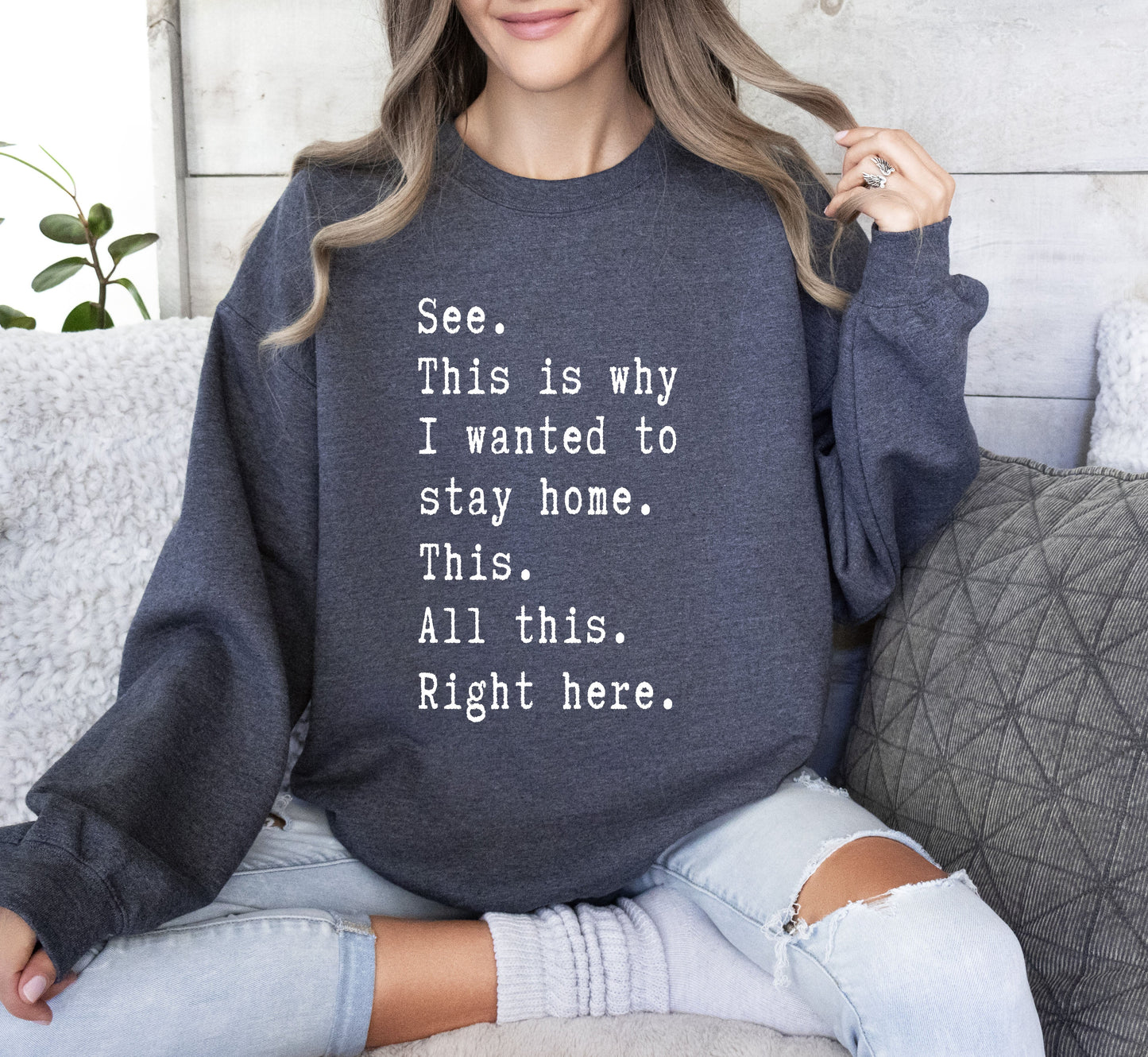 I Wanted To Stay Home Funny Sweatshirt, Sarcastic College Sweatshirt