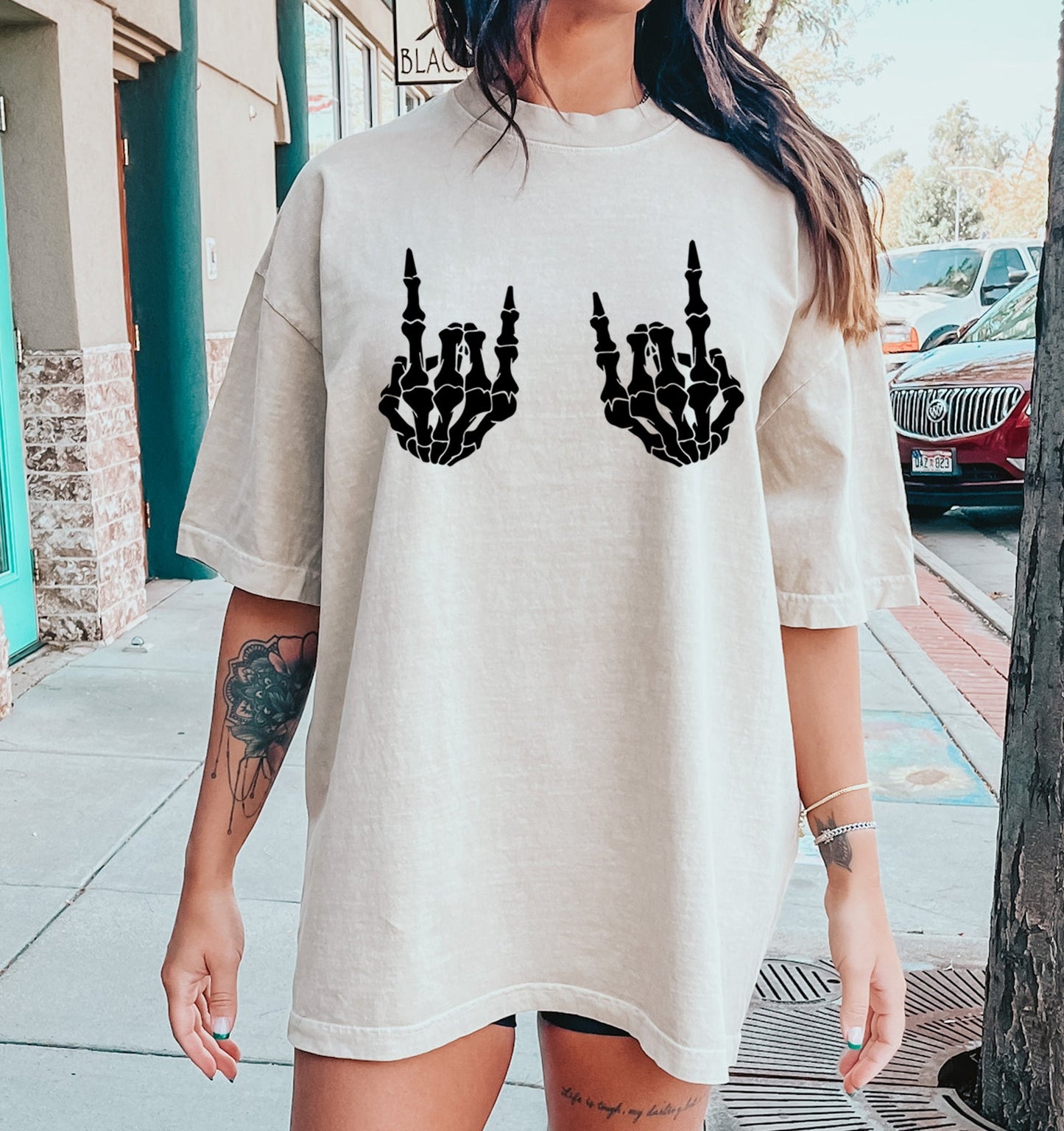 Skeleton Horns Rock Music Comfort Colors Tshirt