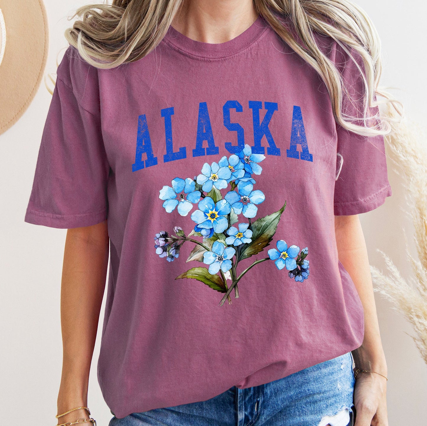 Alaska State Flower Comfort Colors Tshirt