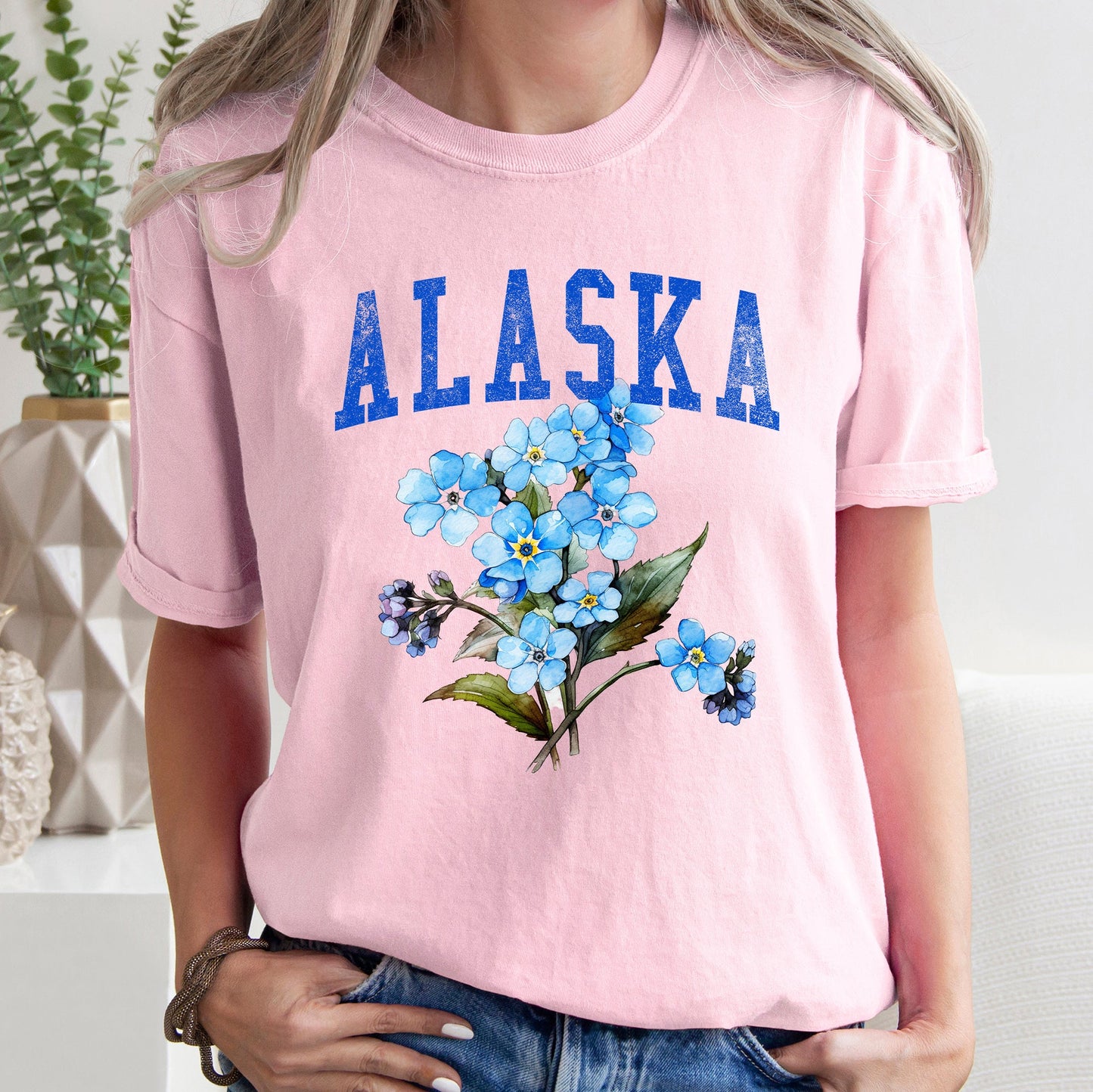 Alaska State Flower Comfort Colors Tshirt