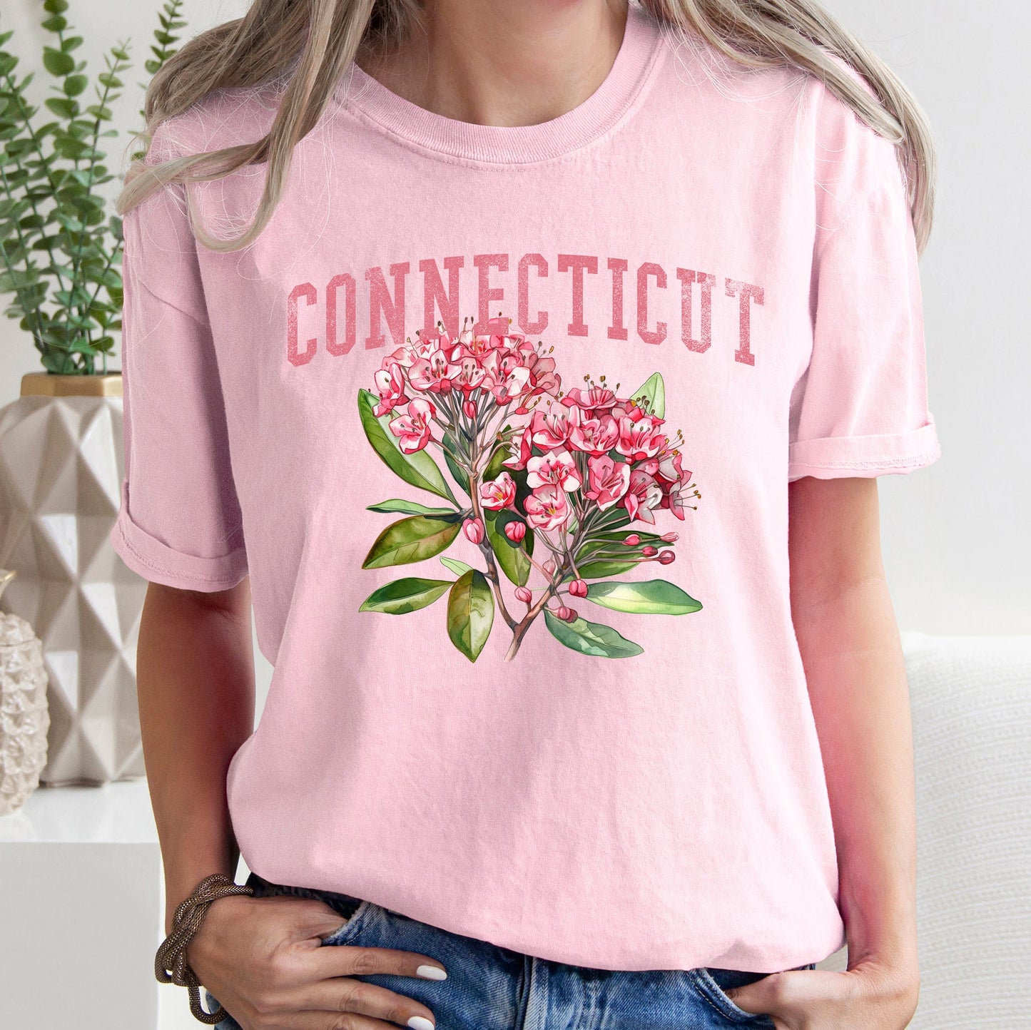 Connecticut State Flower Comfort Colors Tshirt
