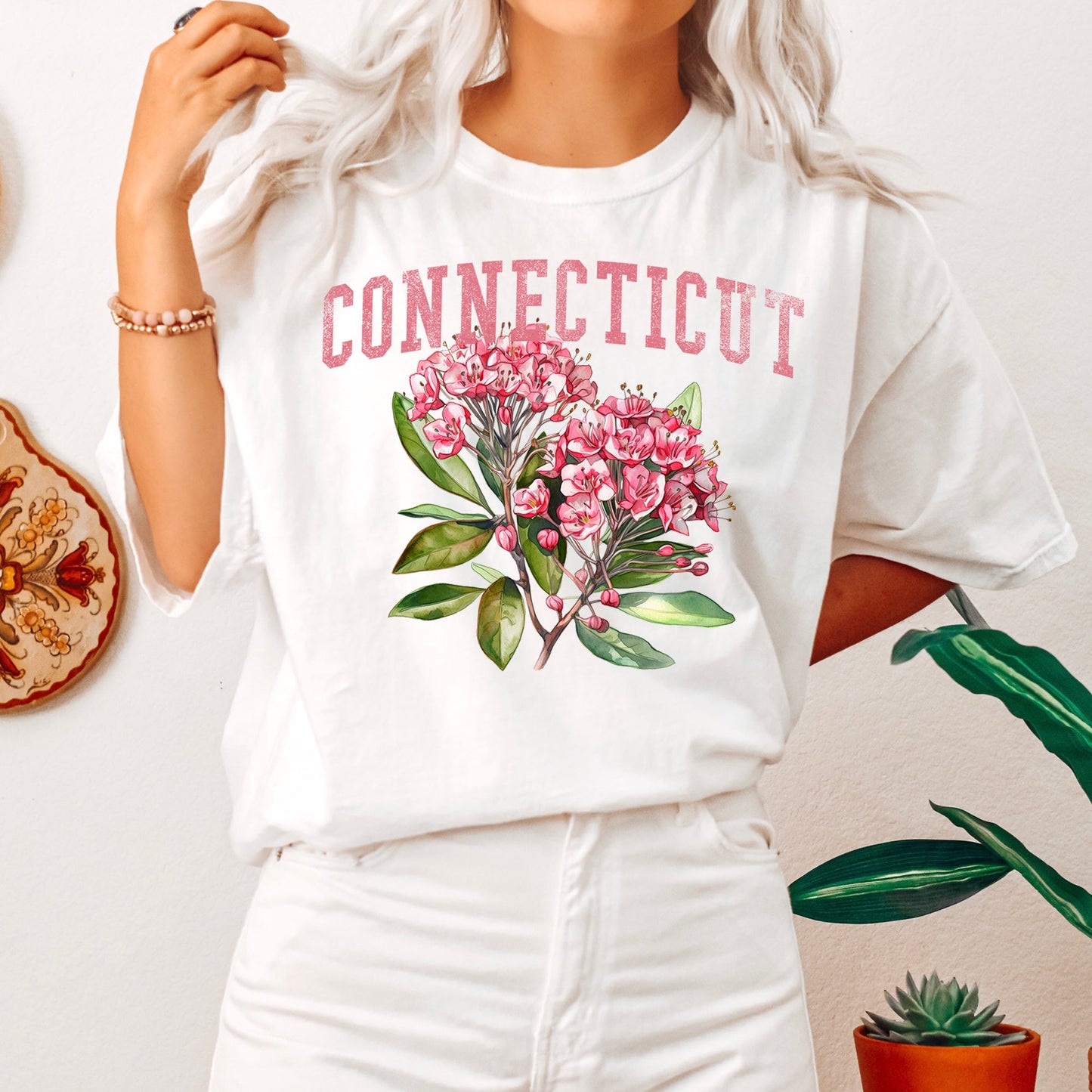 Connecticut State Flower Comfort Colors Tshirt